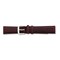 de Beer Brown Ostrich Grain Leather Watch Band 16mm Silver Color